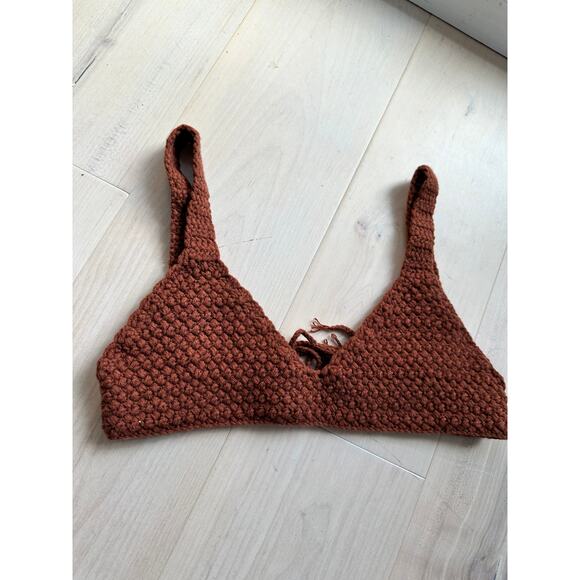 Hand Crochet Bra Top Bikini Top Boho Hippie Size XS A Cup Tank - Picture 4 of 6